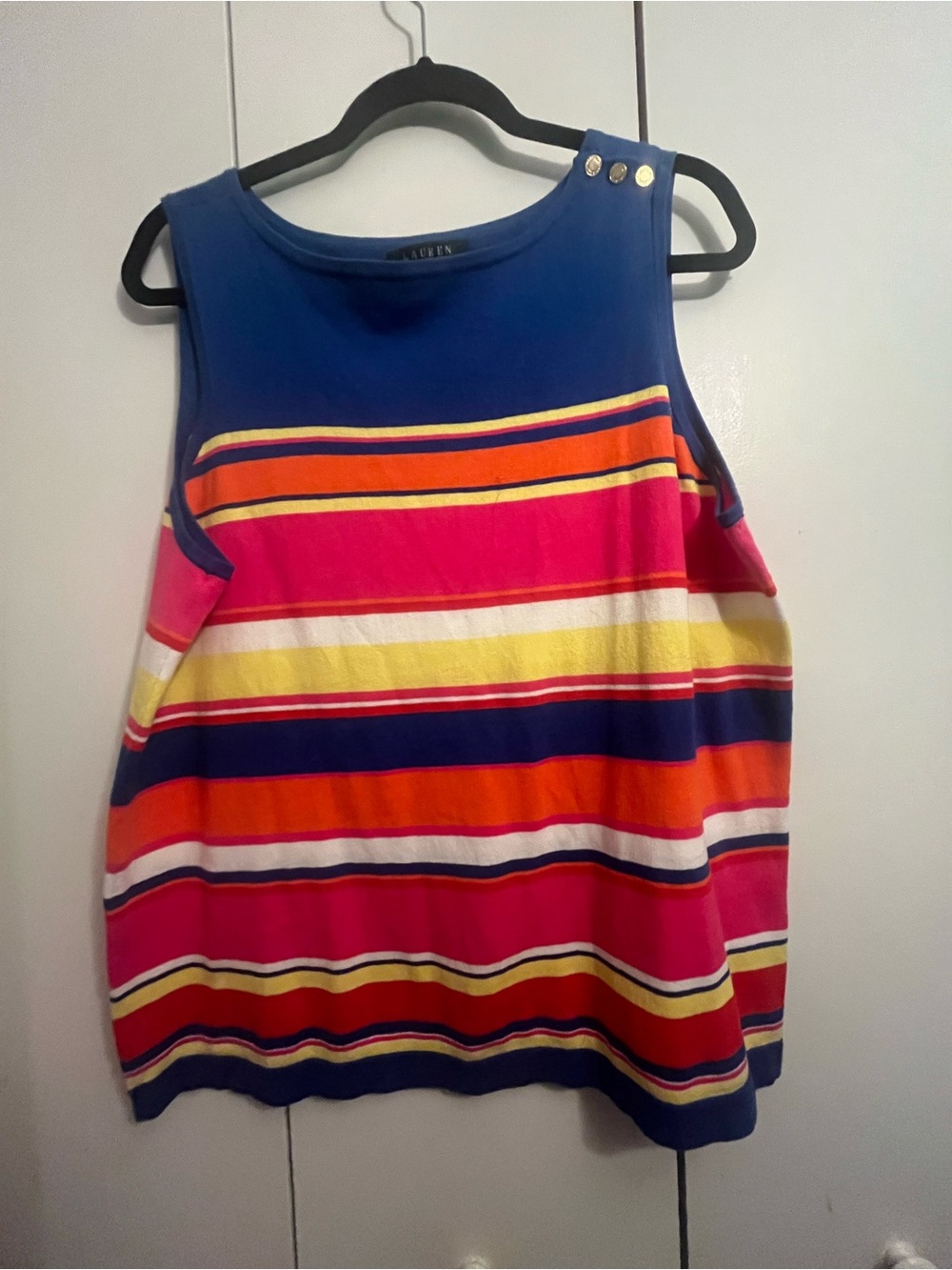 Ralph Lauren Striped Tank. XL. Artsy. Beachy. Dopamine. Colorful. Popsicle.
